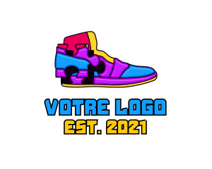 Puzzle - Multicolor Puzzle Shoe logo design