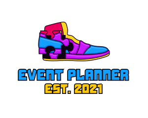 Shoe - Multicolor Puzzle Shoe logo design