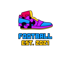 Footwear - Multicolor Puzzle Shoe logo design