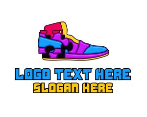 Multicolor Puzzle Shoe Logo