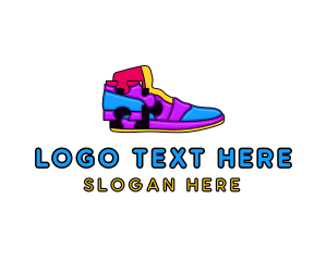 Fashion Shoes - Multicolor Puzzle Shoe logo design