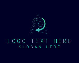 Application - Corporate Triangle Arrow Letter A logo design