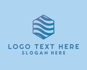 Coastal - Water Wave Hexagon logo design