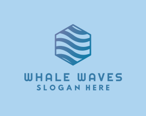 Water Wave Hexagon logo design