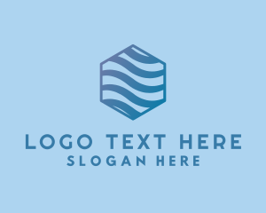 Hydro - Water Wave Hexagon logo design