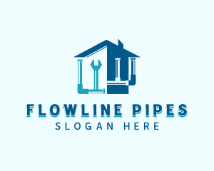 Wrench Pipe Plumbing logo design