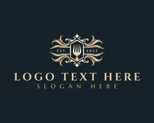 Baroque - Premium Fork Utensil logo design