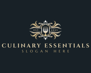 Premium Fork Utensil logo design