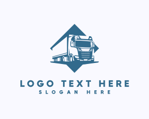 Closed Van - Big Transport Cargo Truck logo design