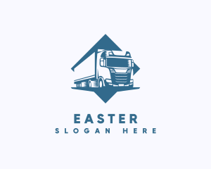 Highway - Big Transport Cargo Truck logo design