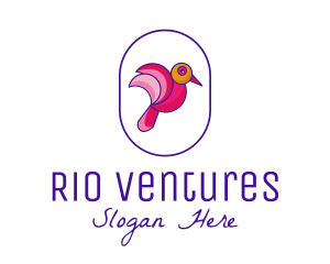 Pink Round Bird logo design