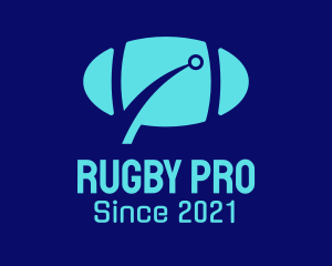 Rugby - Digital Rugby Ball logo design