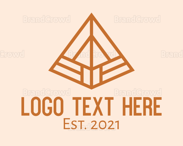 Brown Isometric Pyramid Logo