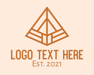 Pyramid - Brown Isometric Pyramid logo design