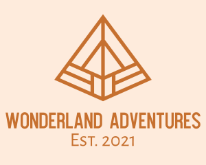 Wonders - Brown Isometric Pyramid logo design
