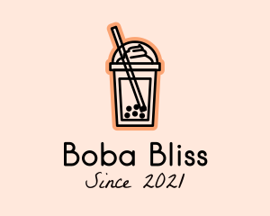 Boba - Milk Tea Frappe logo design