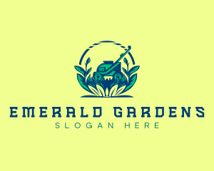 Lawn Mower Gardening logo design