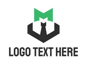 Businessman - Green Letter M Businessman logo design