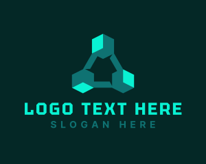 Online Game - Modern Software Cube logo design