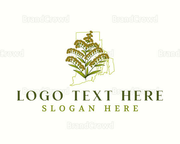 Rhode Island Flower Plant Logo