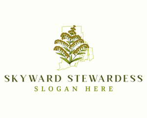 Rhode Island Flower Plant Logo