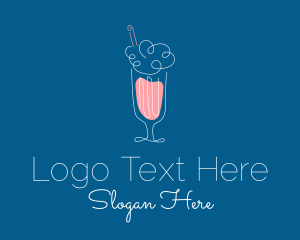 Ice Cream Shop - Minimalist Ice Cream Milkshake logo design