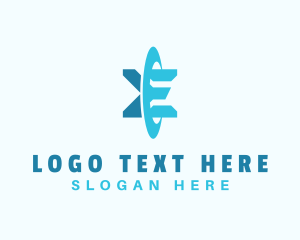 Trading - Technology Ellipse Letter E logo design