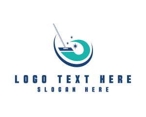 Broom - Sparkling Cleaning Mop logo design