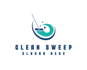 Mop - Sparkling Cleaning Mop logo design