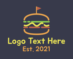 Monoline - Hamburger Sandwich Diner logo design