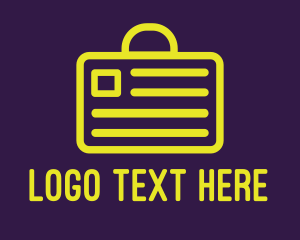 Typewritten - Yellow Document Suitcase logo design