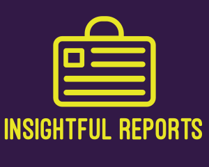 Report - Yellow Document Suitcase logo design