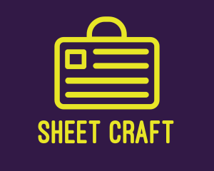 Sheet - Yellow Document Suitcase logo design