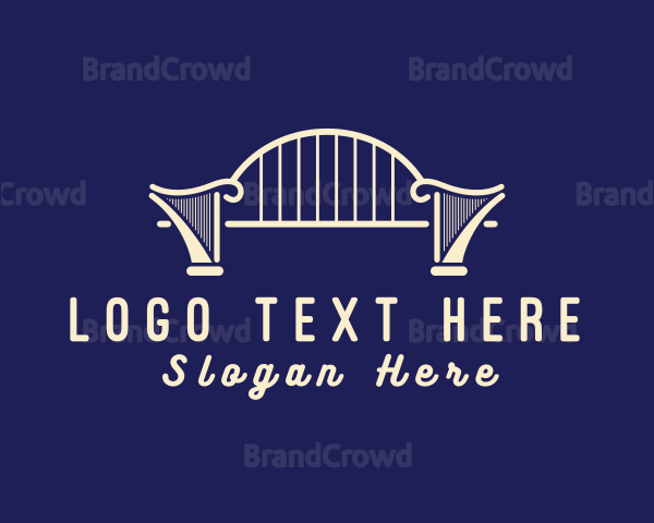 Elegant Harp Bridge Logo