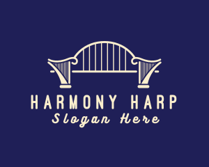 Harp - Elegant Harp Bridge logo design