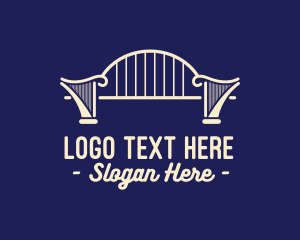 Harp - Beige Harp Bridge logo design