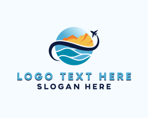 Mountain Airplane Travel Logo