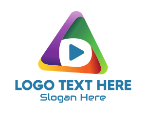 Play Button - Multicolor Media Player logo design