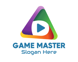 Player - Multicolor Media Player logo design
