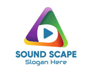 Audiovisual - Multicolor Media Player logo design