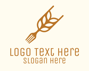 Farming - Rice Grain Fork logo design