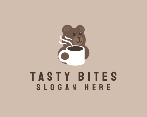 Hot Coffee Bear Logo