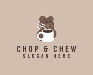 Hot Coffee Bear Logo