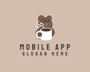 Hot Coffee - Hot Coffee Bear logo design