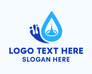 Fluid - Blue Water Droplet logo design