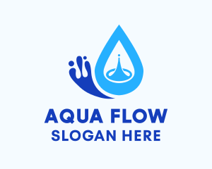 Blue Water Droplet  logo design