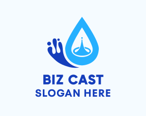 Distilled - Blue Water Droplet logo design