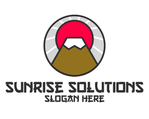 Asian Mountain Sunrise logo design