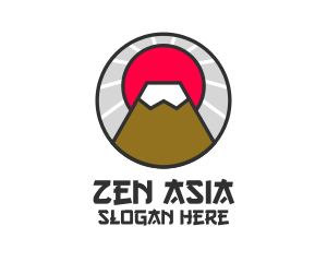 Asia - Asian Mountain Sunrise logo design