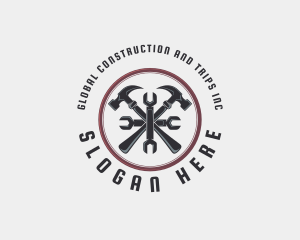 Tradesperson - Hammer Wrench Repair Tools logo design
